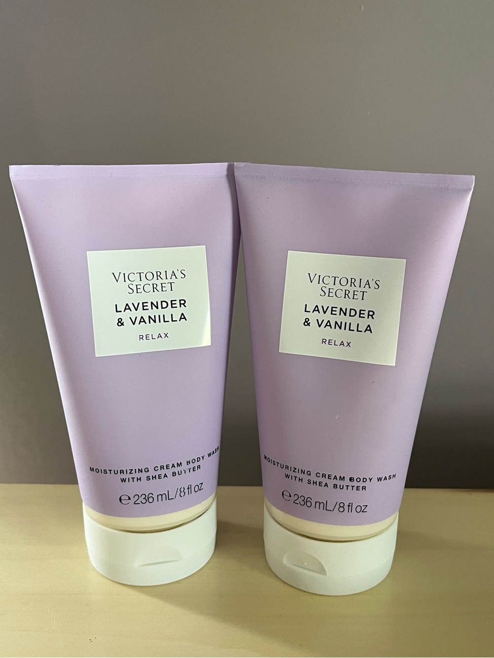 Two Victoria’s Secret Relax Lavender & Vanilla Cream Body Washes 8 Oz Each